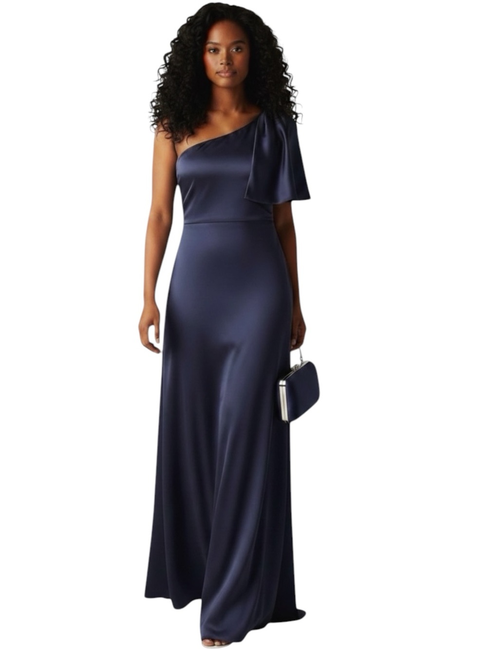 NWT SACHIN + BABI Deep Cobalt Sleeveless One Shoulder Bow Dress Gown Size 18W